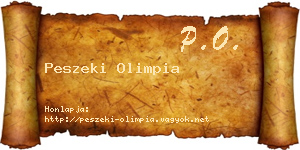 Peszeki Olimpia névjegykártya